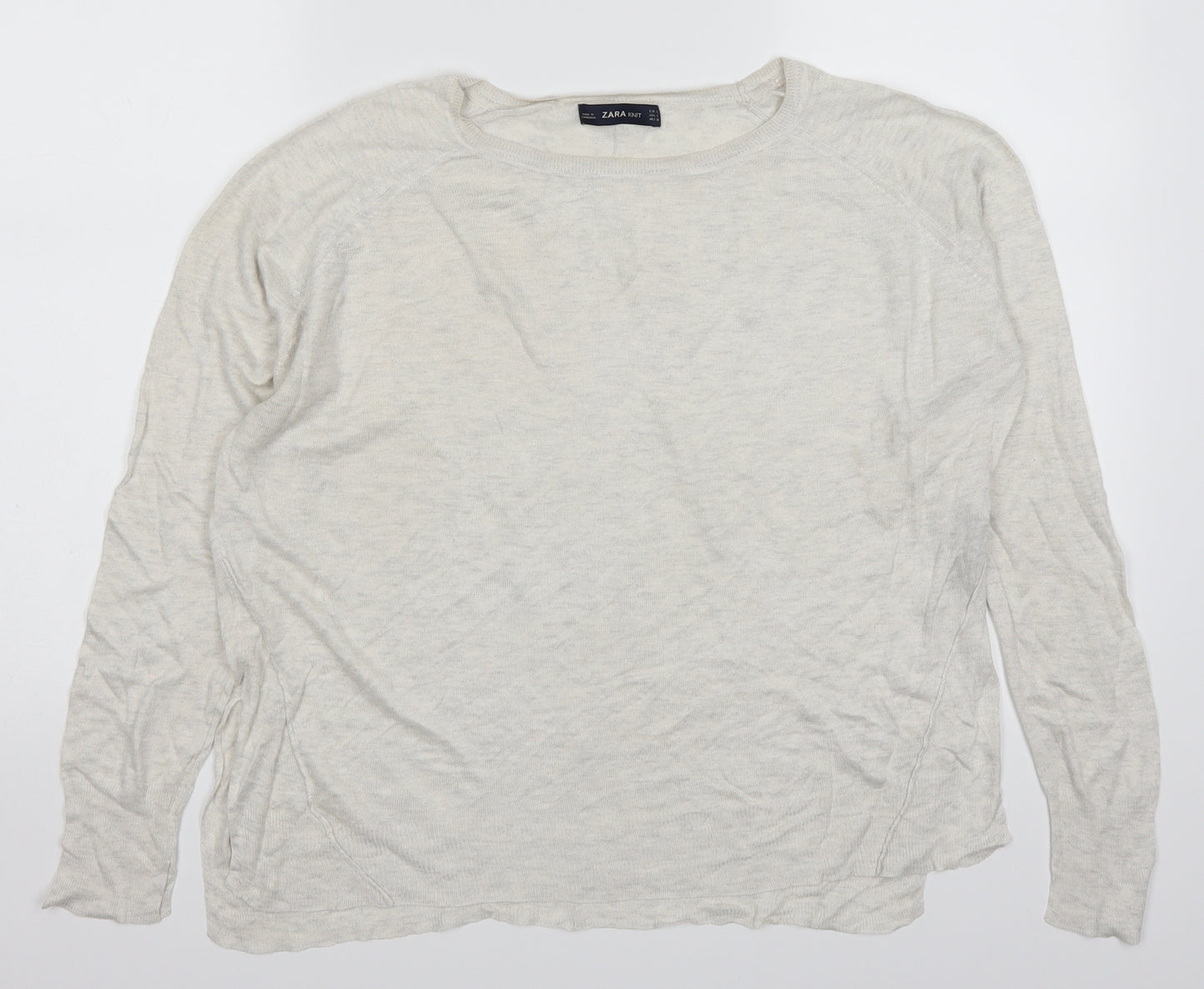 Zara Womens Beige   Basic T-Shirt Size L