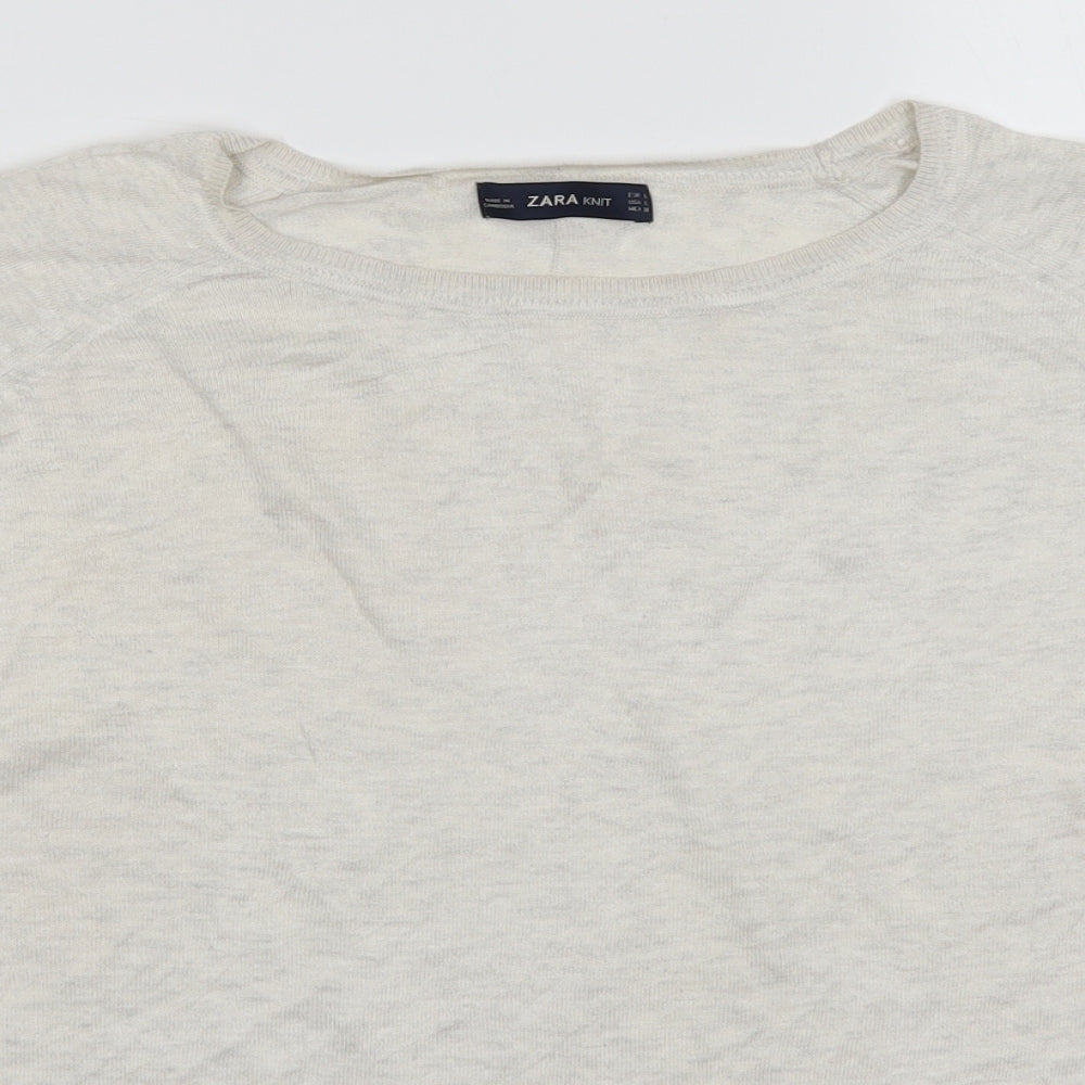 Zara Womens Beige   Basic T-Shirt Size L