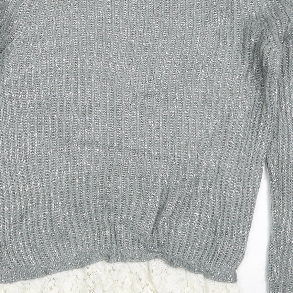 NEXT Womens Grey  Knit Pullover Jumper Size M