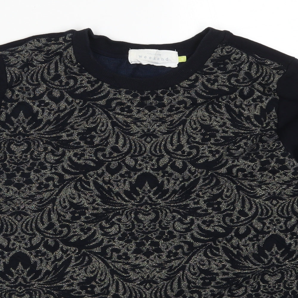 John Lewis Womens Blue Geometric  Pullover Sweatshirt Size 12