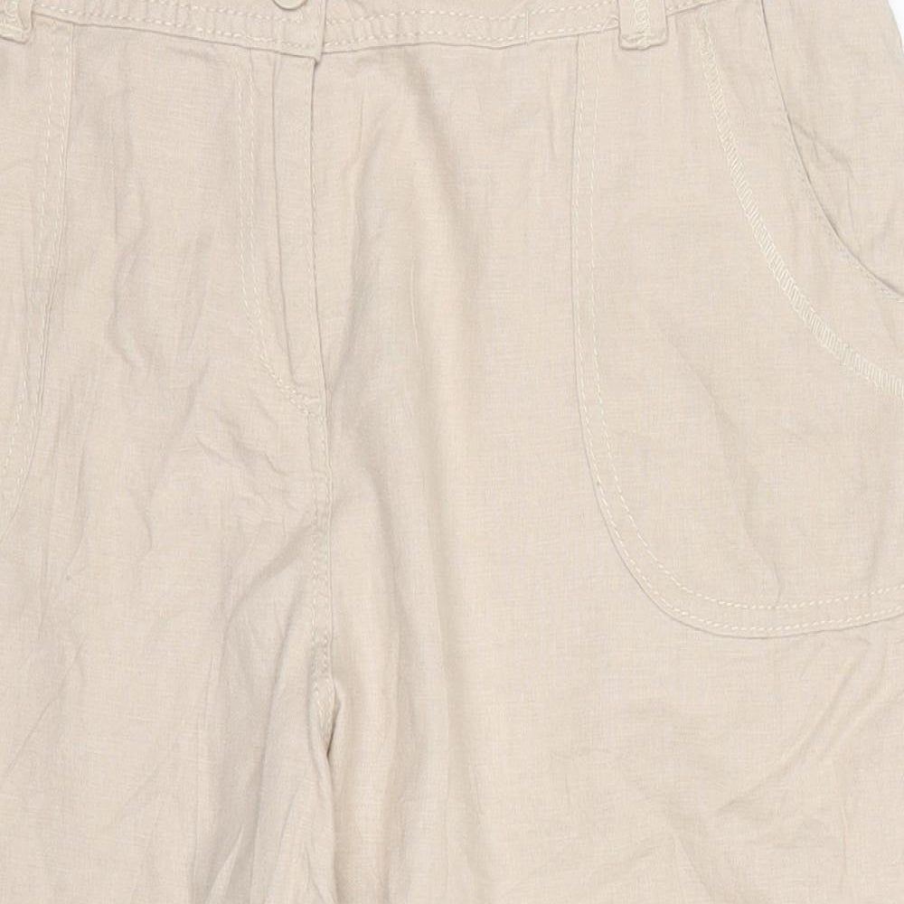 Marks and Spencer Womens Beige   Cropped Trousers Size 16