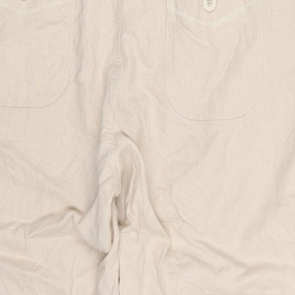 Marks and Spencer Womens Beige   Cropped Trousers Size 16