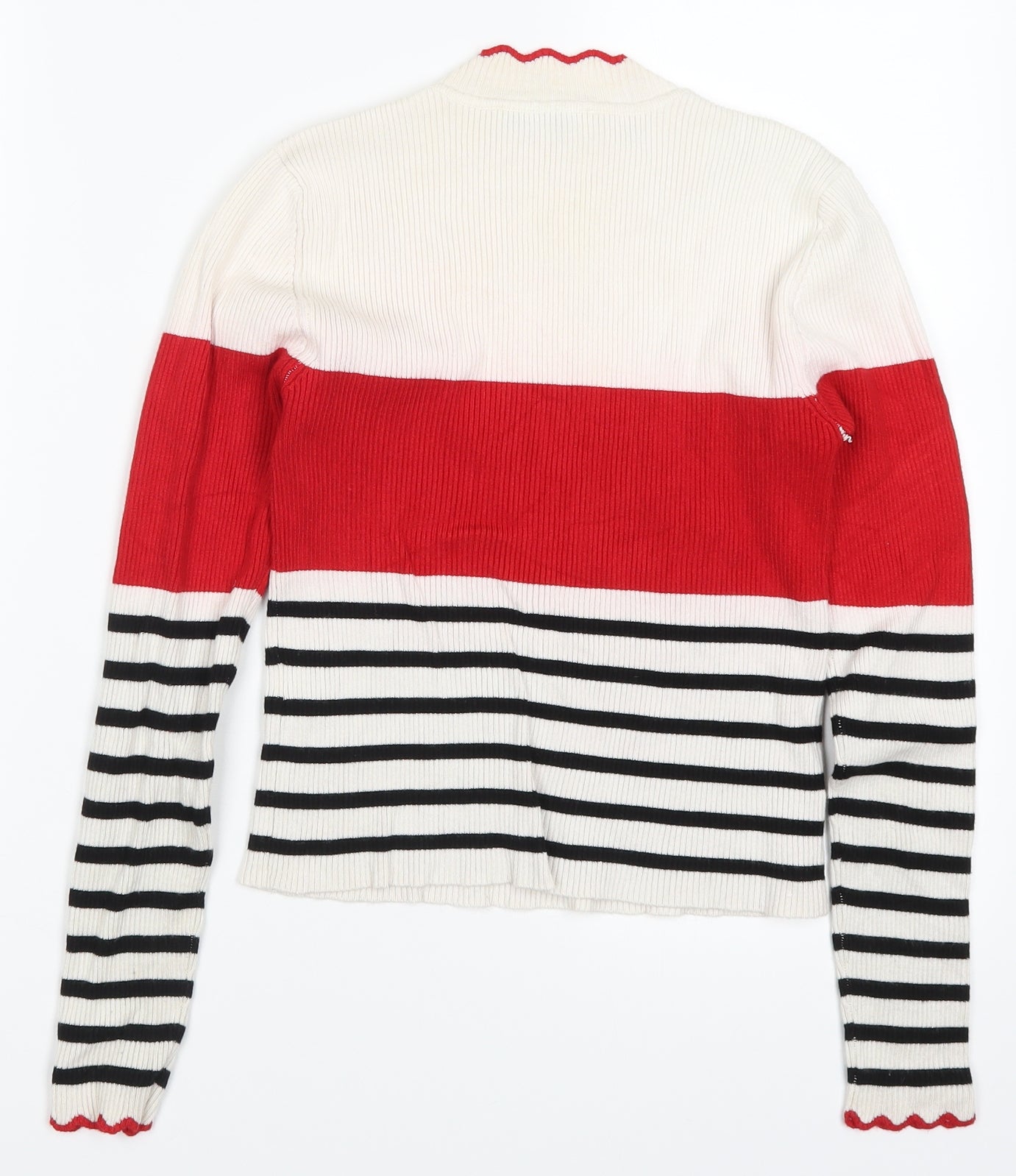 Zara Womens Red Striped  Pullover Jumper Size M