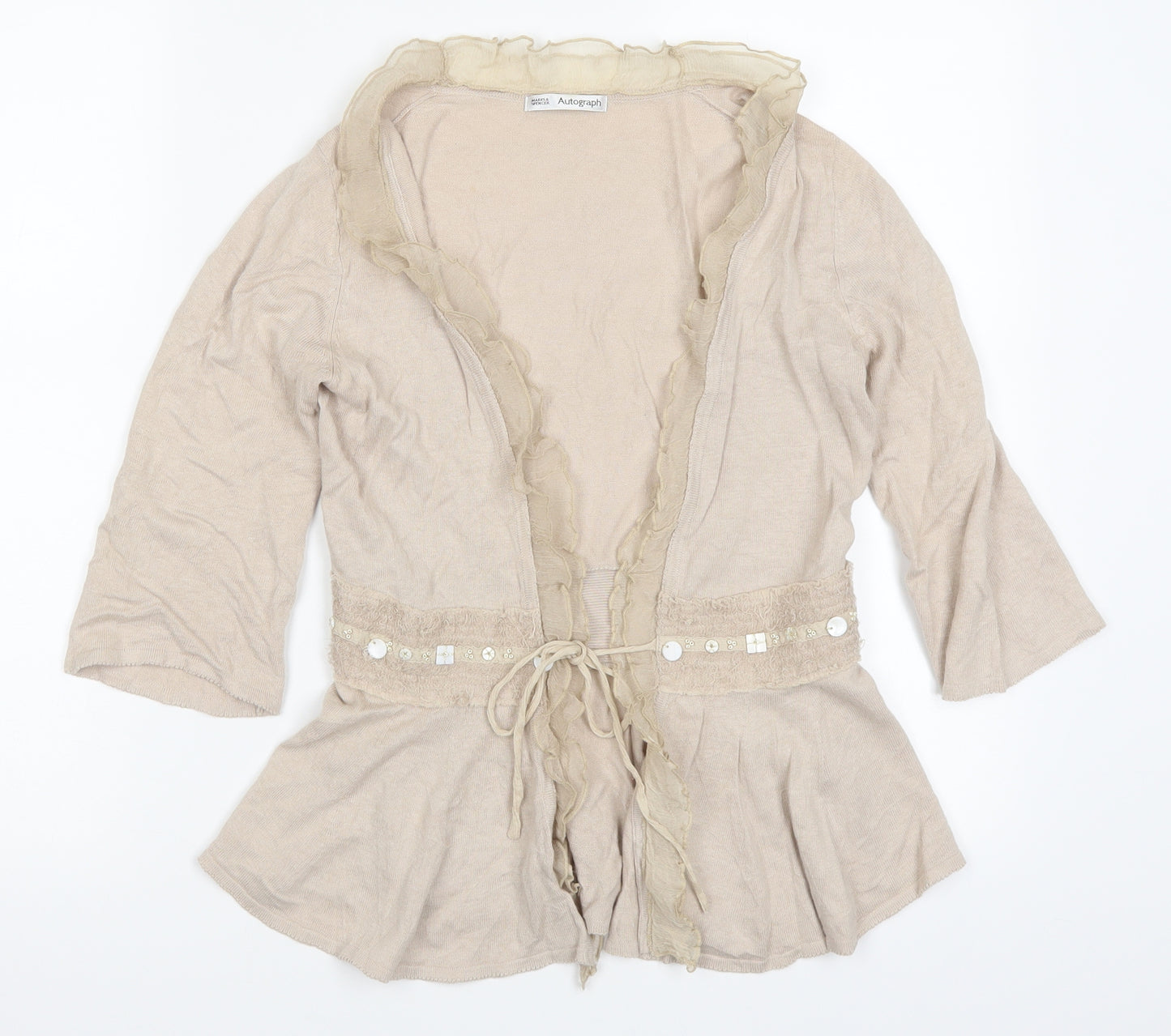 Marks and Spencer Womens Beige   Cardigan Jumper Size 10