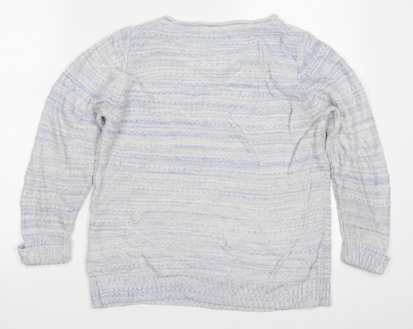 Marks and Spencer Womens Blue Striped Knit Pullover Jumper Size 8