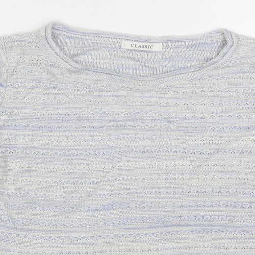 Marks and Spencer Womens Blue Striped Knit Pullover Jumper Size 8