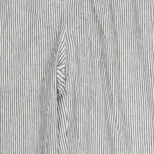 New Look Womens Grey Striped  Trousers  Size 8 L25 in