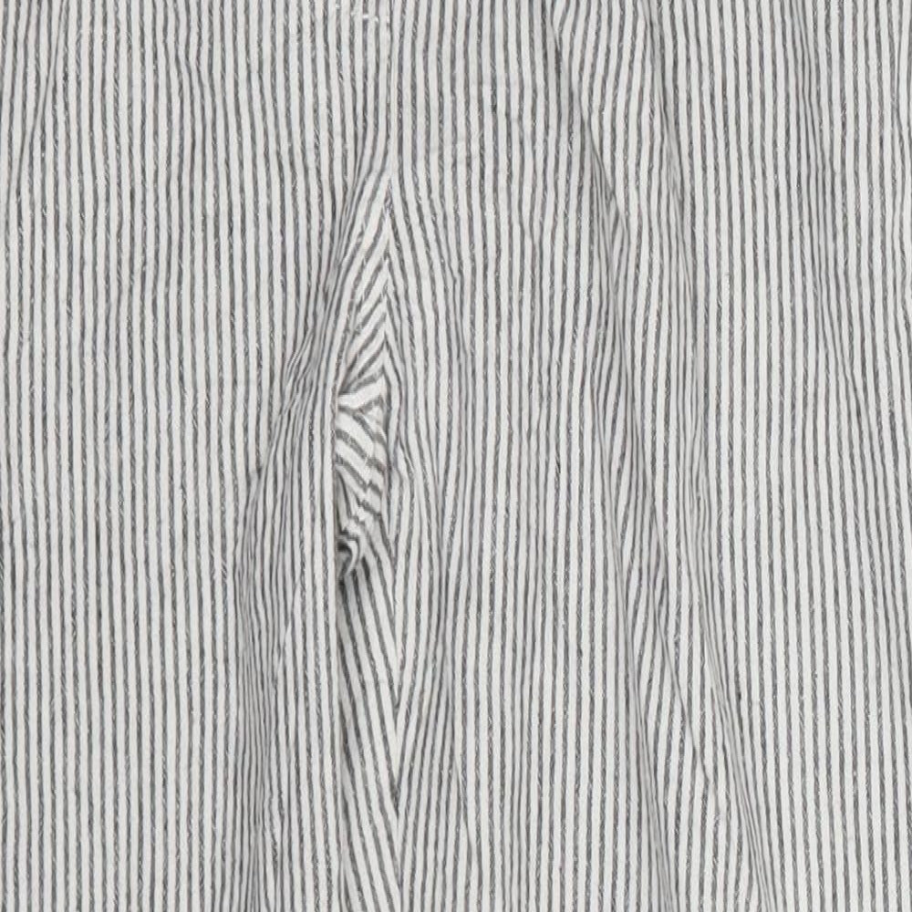 New Look Womens Grey Striped  Trousers  Size 8 L25 in