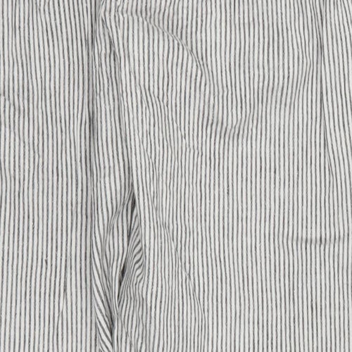 New Look Womens Grey Striped  Trousers  Size 8 L25 in