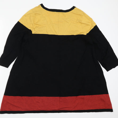 George Womens Yellow Striped  Pullover Jumper Size 24  - Red