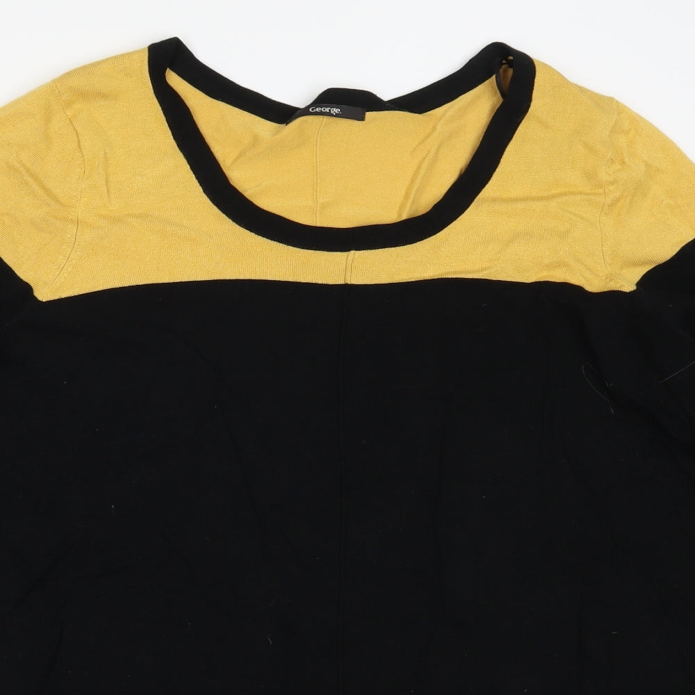 George Womens Yellow Striped  Pullover Jumper Size 24  - Red