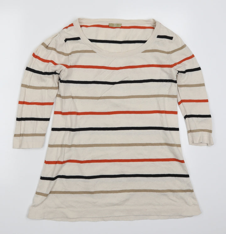 TU Womens Beige Striped Pullover Jumper Size 12