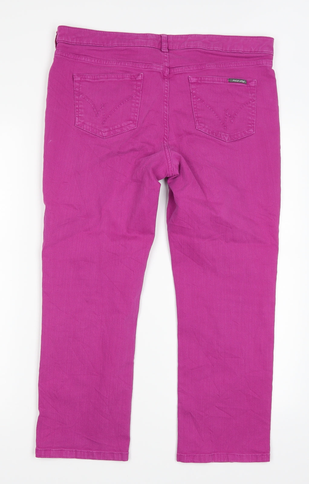 White Stuff Womens Pink  Denim Cropped Jeans Size 14 L24 in