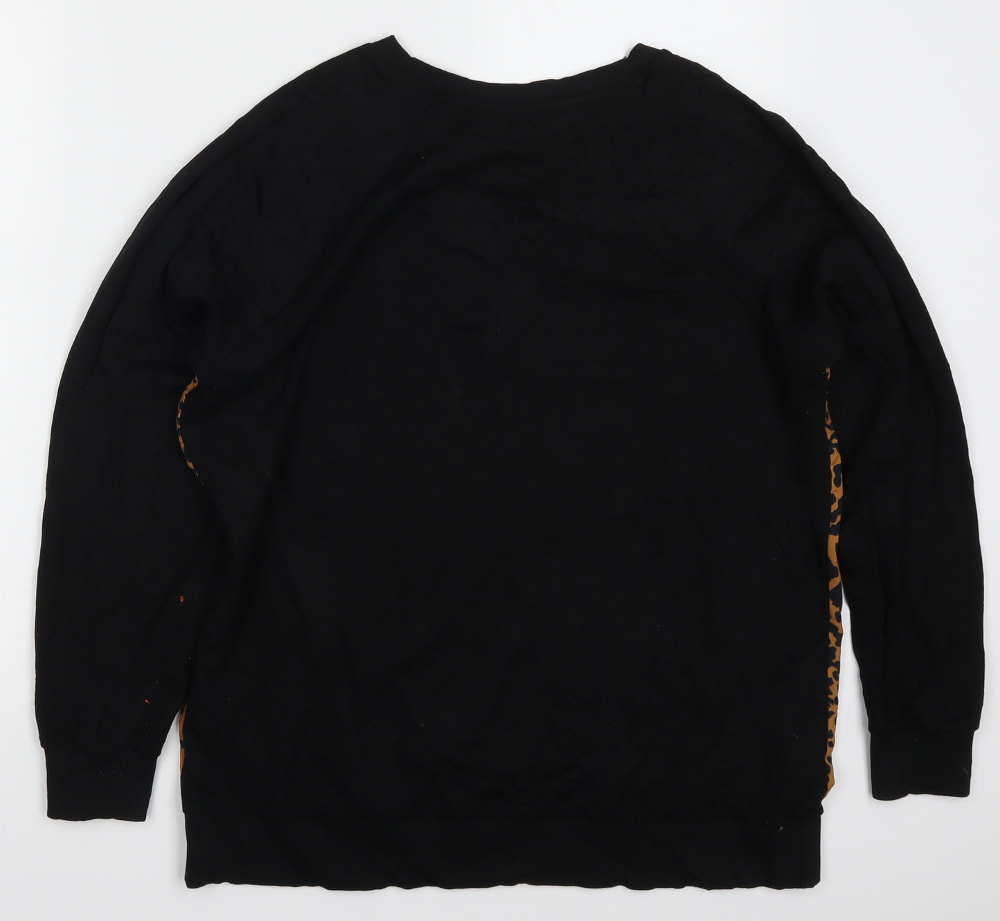 TU Womens Black Animal Print  Pullover Sweatshirt Size 16  - Brown