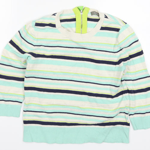 Oasis Womens Blue Striped  Pullover Jumper Size S