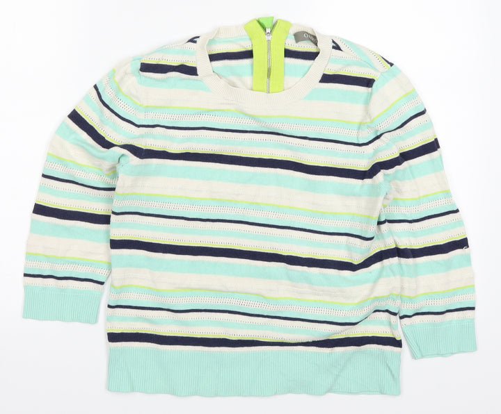 Oasis Womens Blue Striped Pullover Jumper Size S