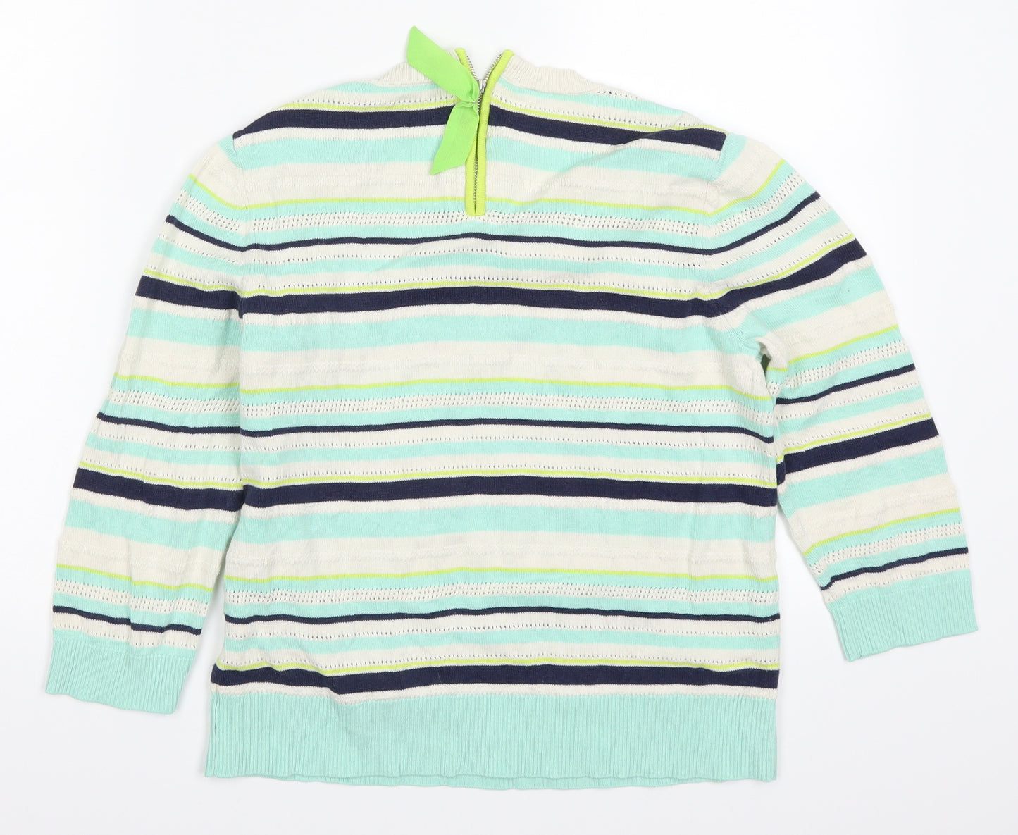 Oasis Womens Blue Striped  Pullover Jumper Size S