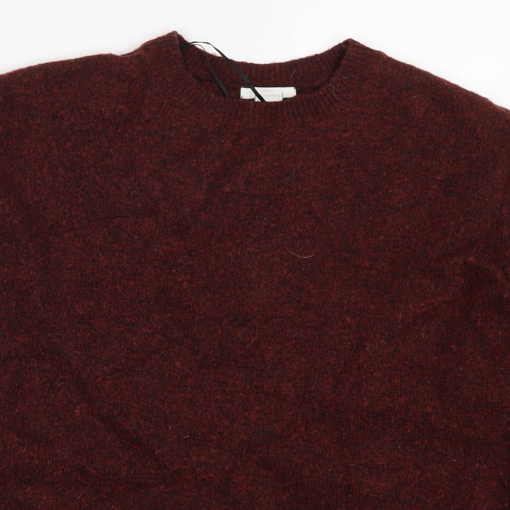 H&M Womens Red  Knit Pullover Jumper Size XS