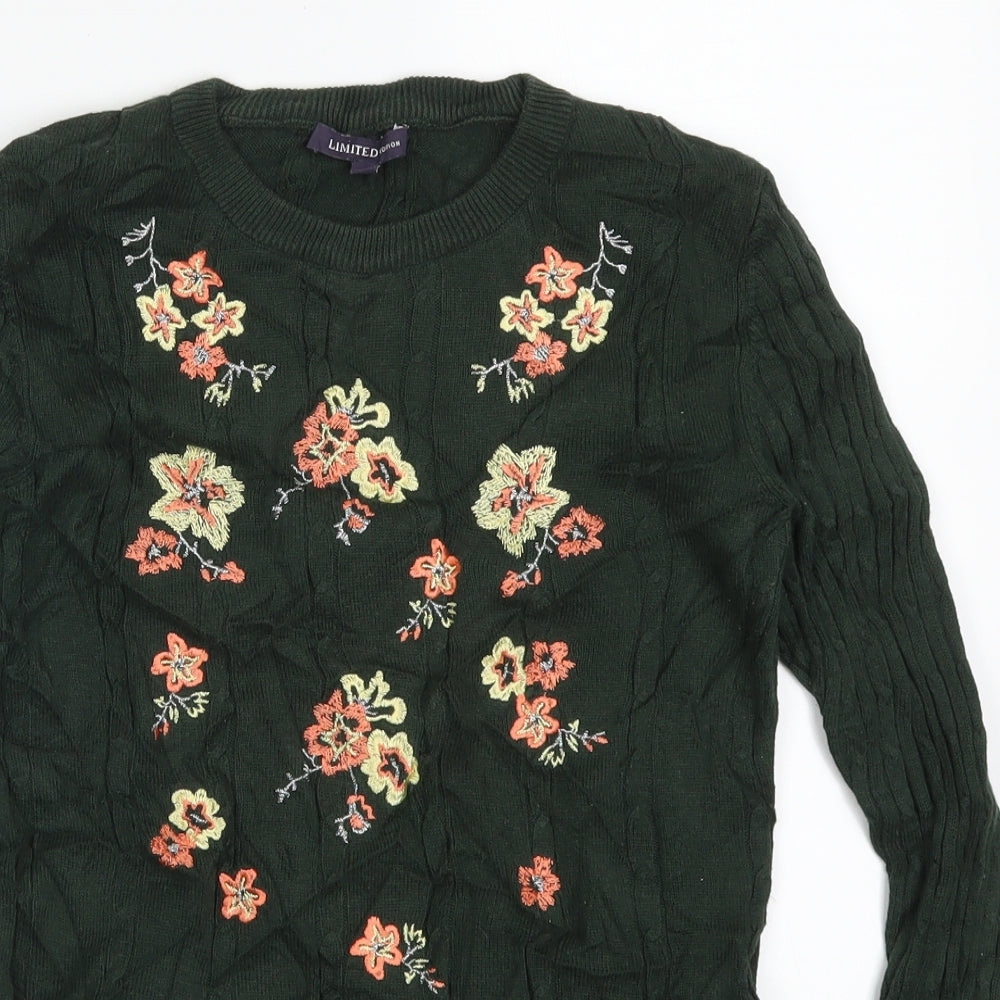 Marks and Spencer Womens Green Floral  Pullover Jumper Size 10