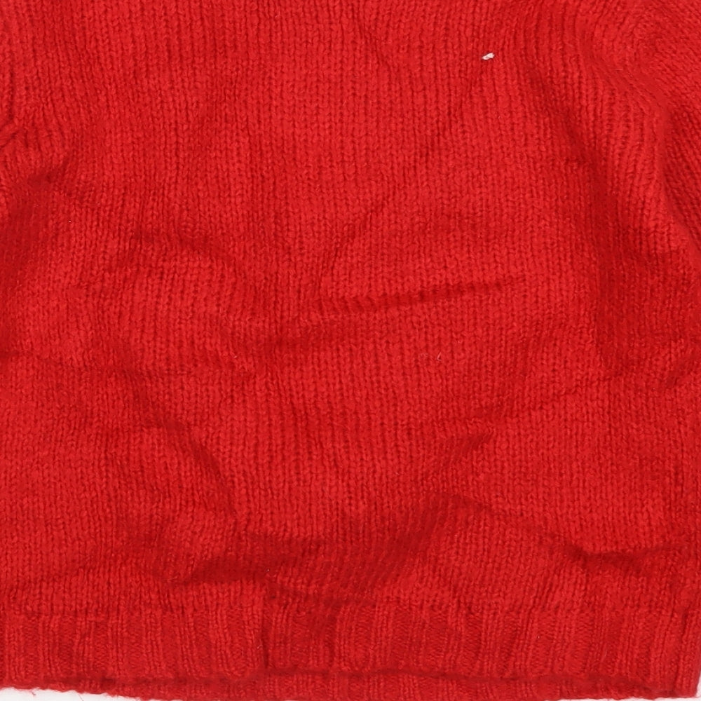 NEXT Girls Red  Knit Pullover Jumper Size 12 Years  - Rudolph Christmas