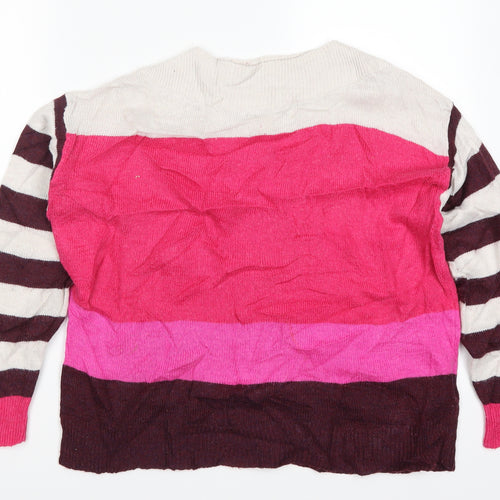 Roman Womens Pink Striped  Pullover Jumper Size 12