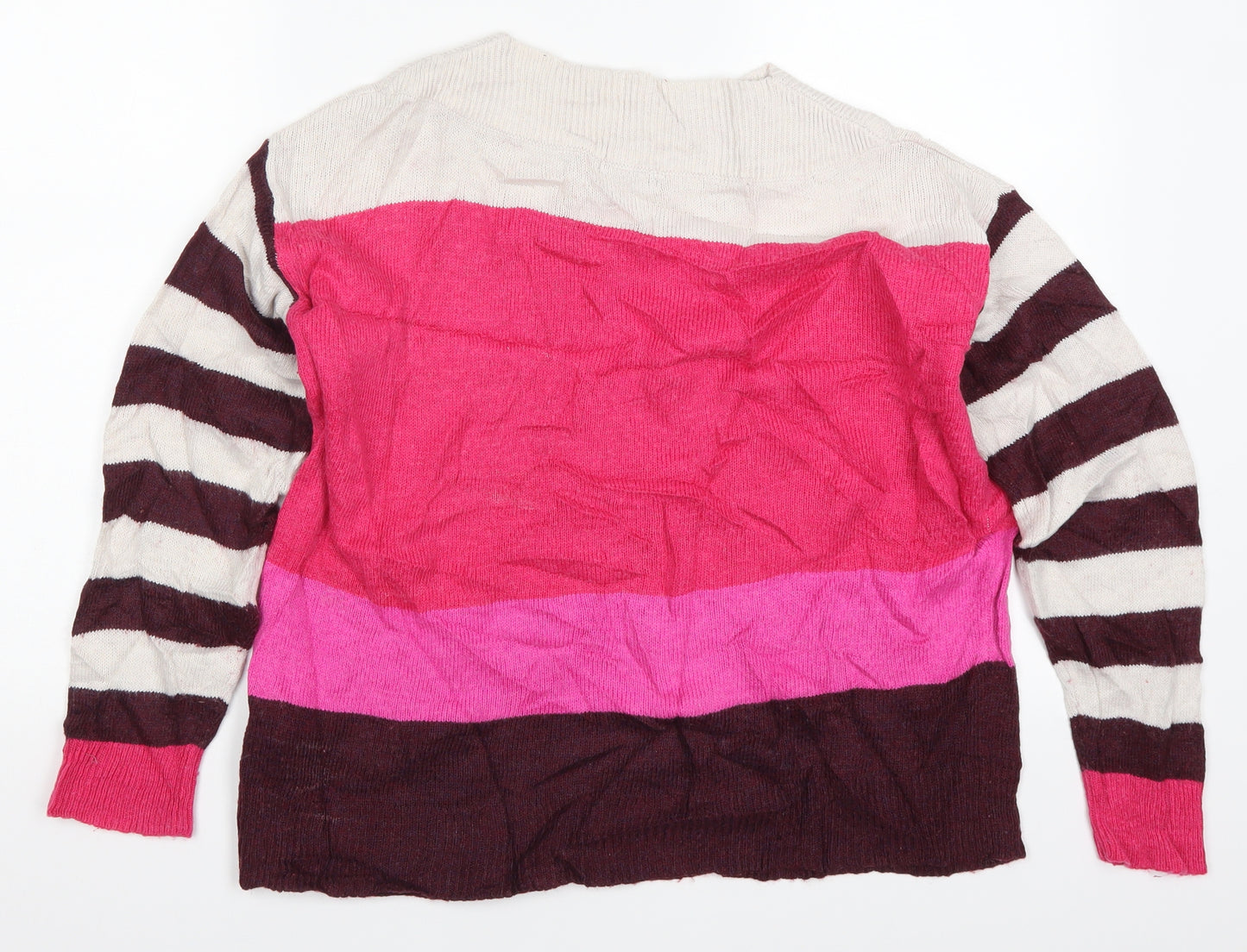 Roman Womens Pink Striped  Pullover Jumper Size 12