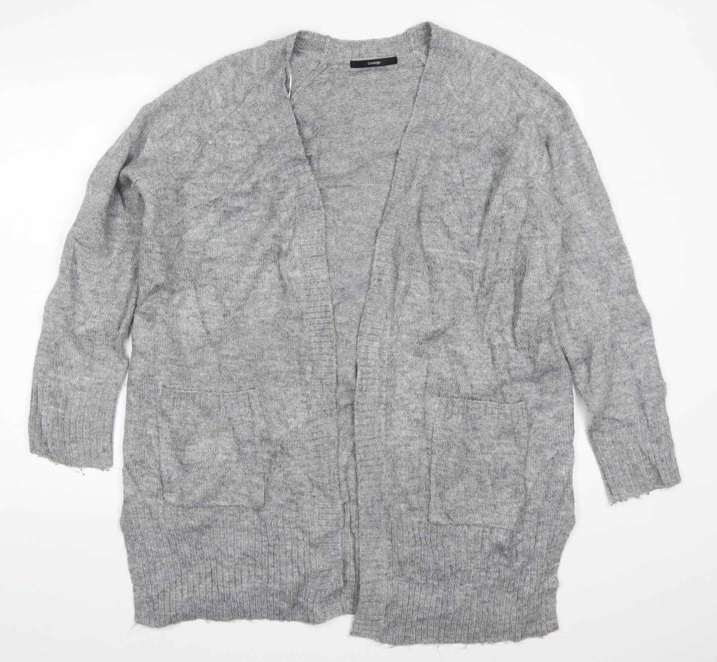 George Womens Grey  Knit Cardigan Jumper Size M