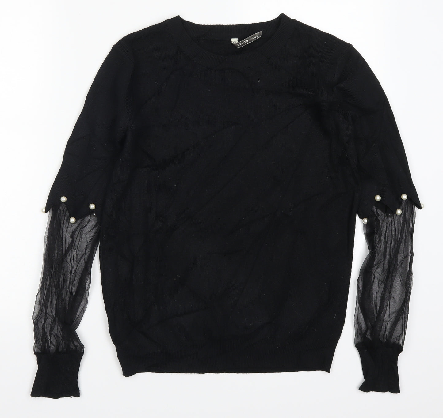Lamer & Co Mens Black   Pullover Jumper Size S  - Sheer Sleeves
