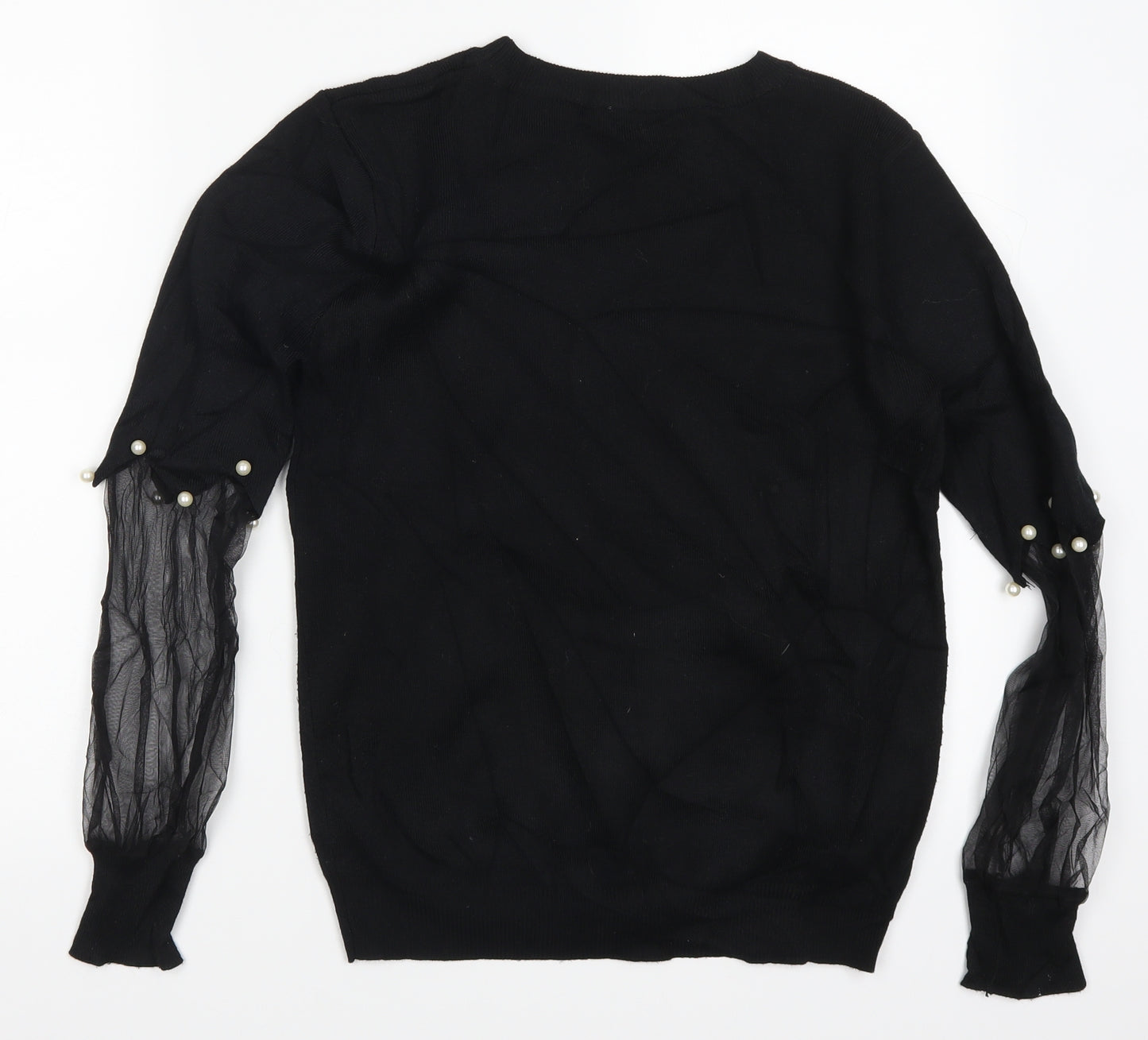 Lamer & Co Mens Black   Pullover Jumper Size S  - Sheer Sleeves