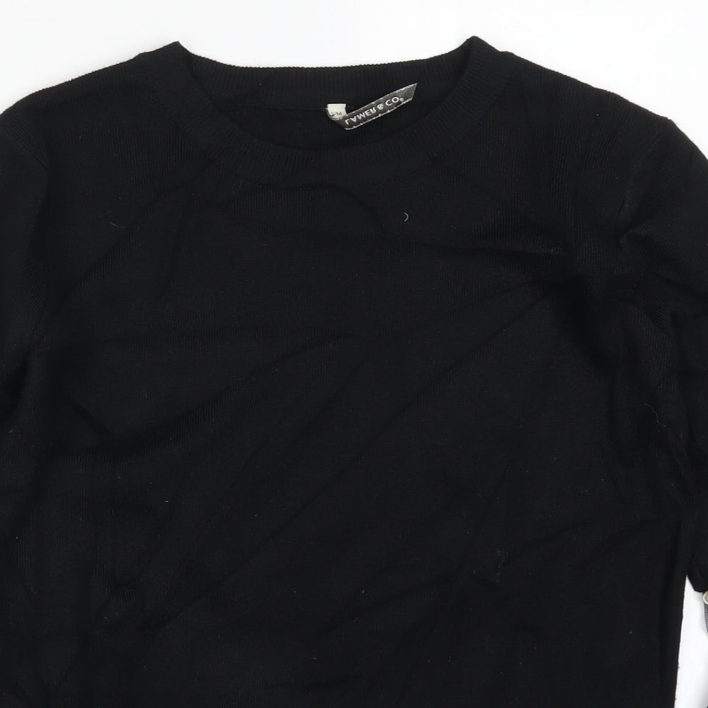 Lamer & Co Mens Black   Pullover Jumper Size S  - Sheer Sleeves
