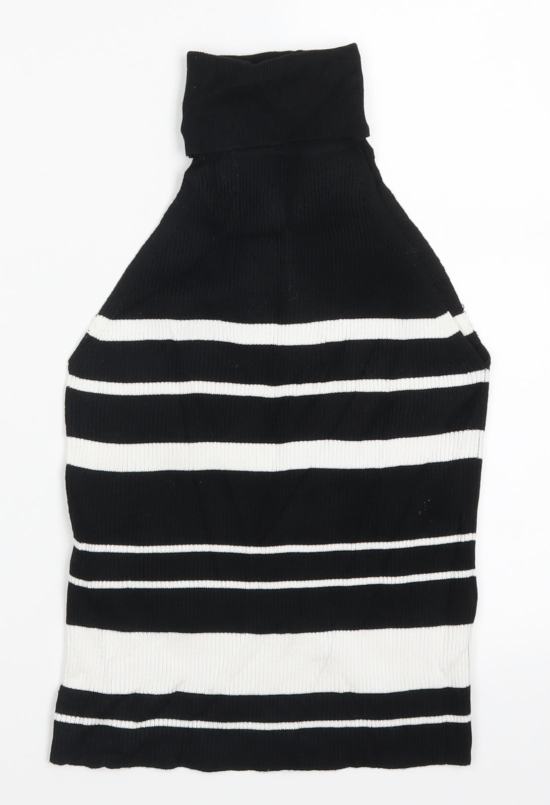 Zara Womens Black Striped  Vest Jumper Size S