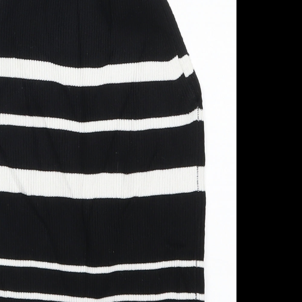 Zara Womens Black Striped  Vest Jumper Size S