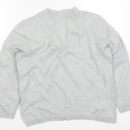 Preworn Womens Grey Striped  Pullover Jumper Size 16