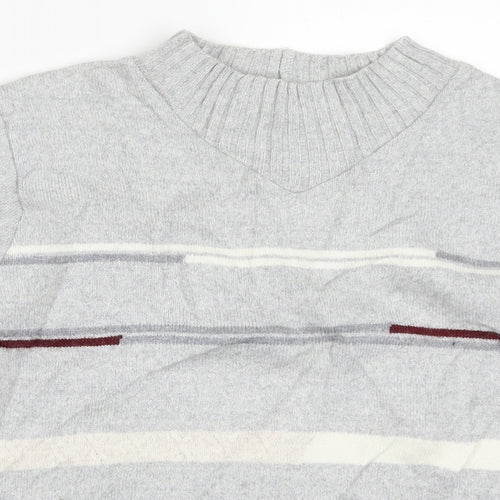Preworn Womens Grey Striped  Pullover Jumper Size 16