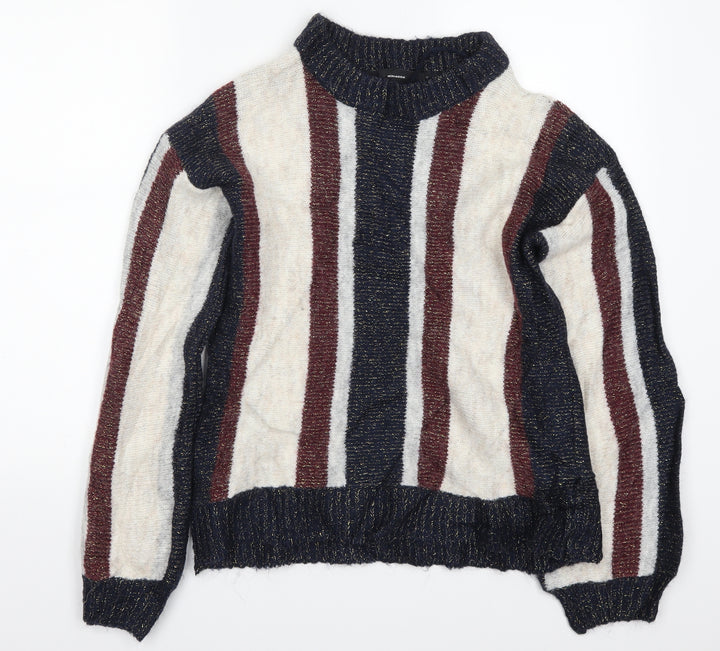VERO MODA Womens Blue Striped Knit Pullover Jumper Size M