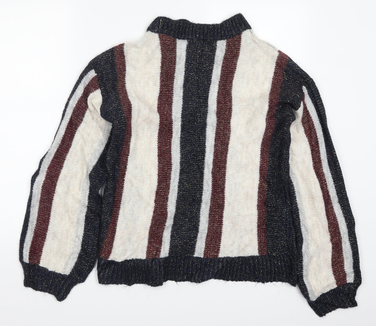 VERO MODA Womens Blue Striped Knit Pullover Jumper Size M