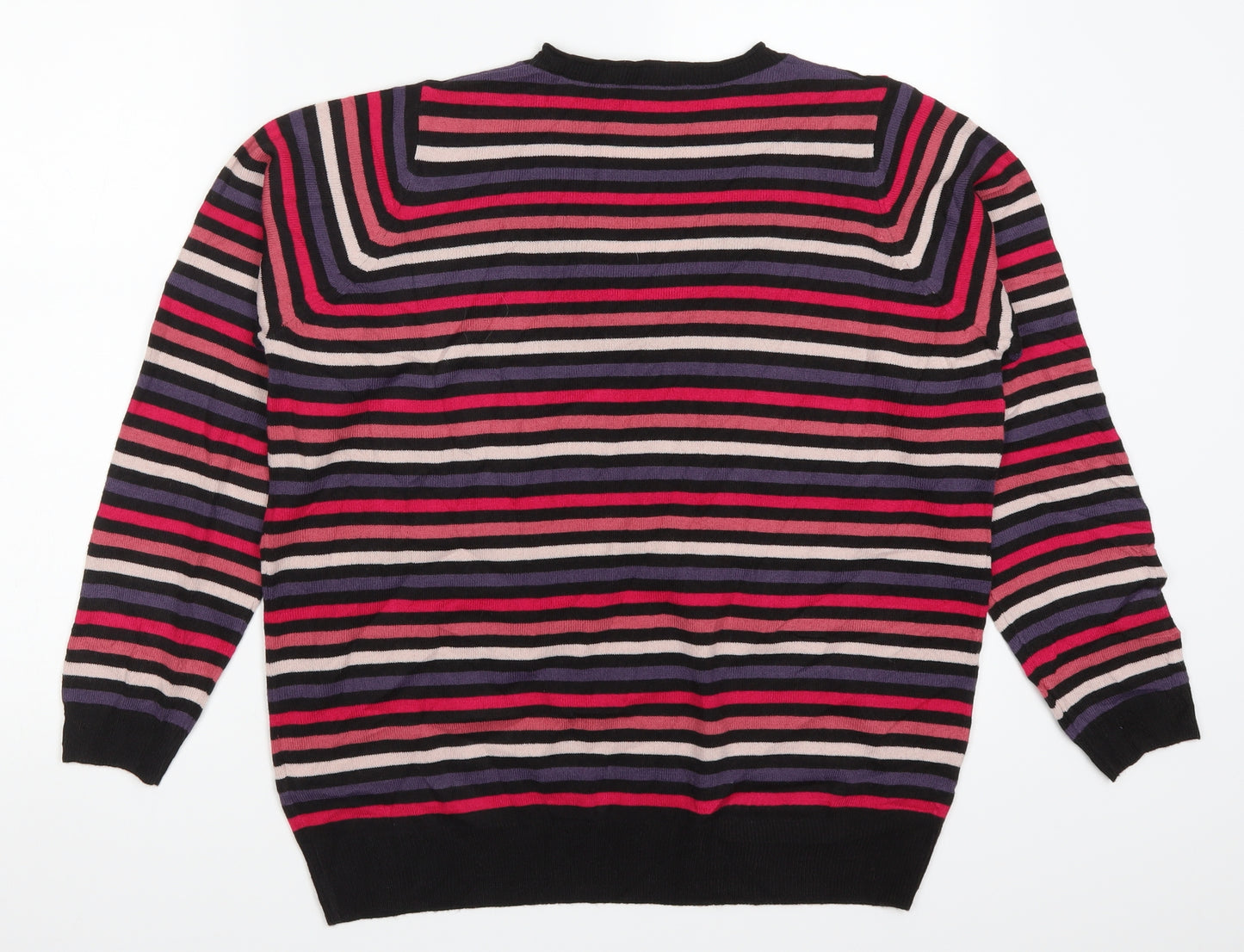 Marks and Spencer Womens Pink Striped  Pullover Jumper Size 18