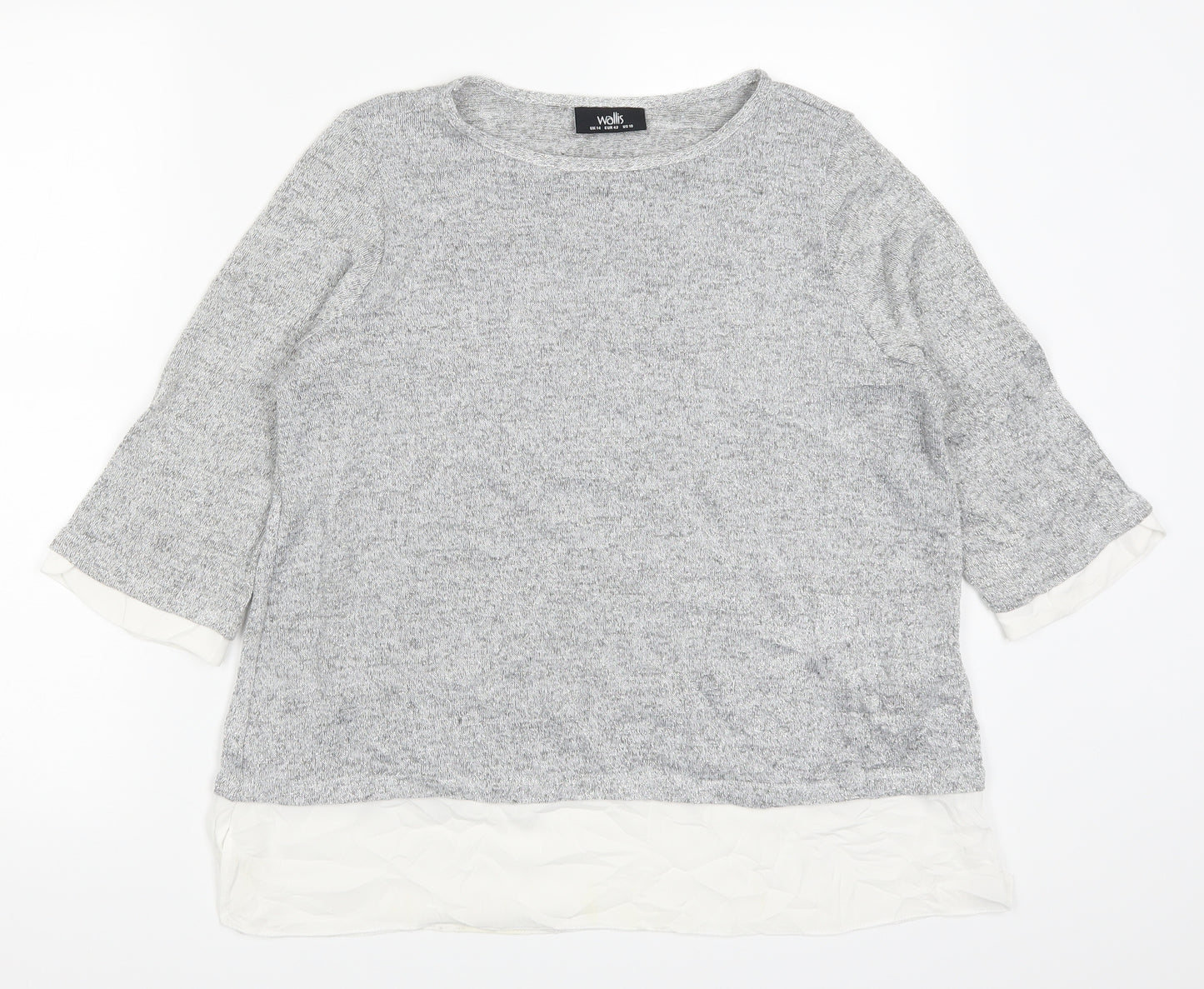 Wallis Womens Silver   Basic T-Shirt Size 10