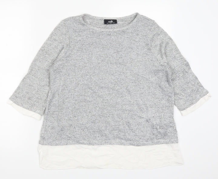 Wallis Womens Silver   Basic T-Shirt Size 10