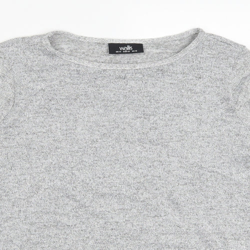 Wallis Womens Silver   Basic T-Shirt Size 10