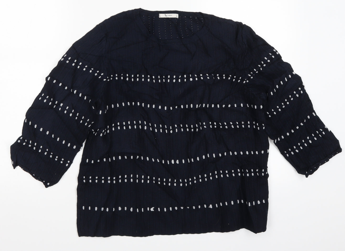 TU Womens Blue Striped  Pullover Jumper Size 18