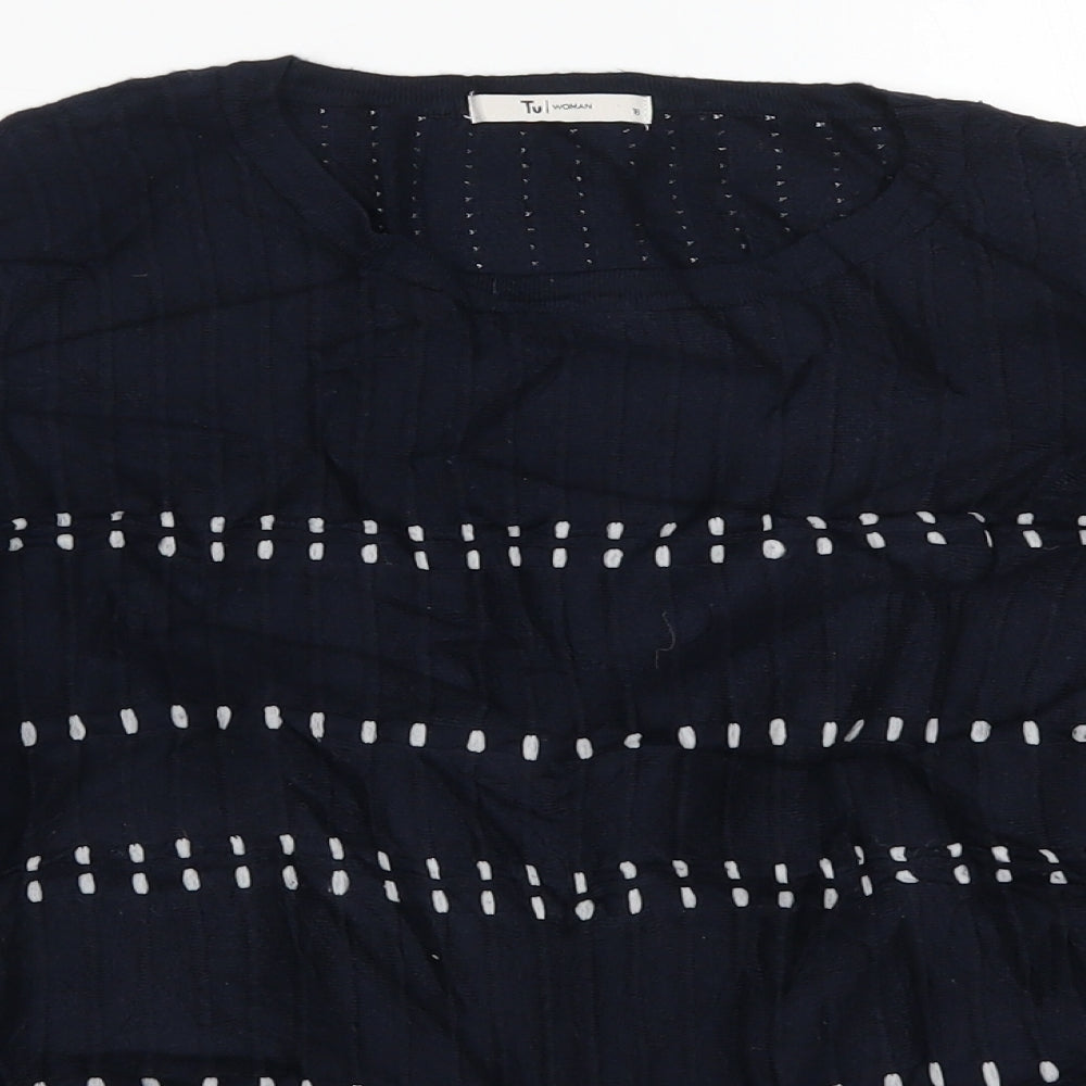 TU Womens Blue Striped  Pullover Jumper Size 18