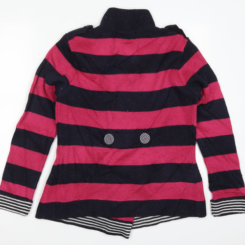 Marks and Spencer Womens Pink Striped  Jacket Coatigan Size M