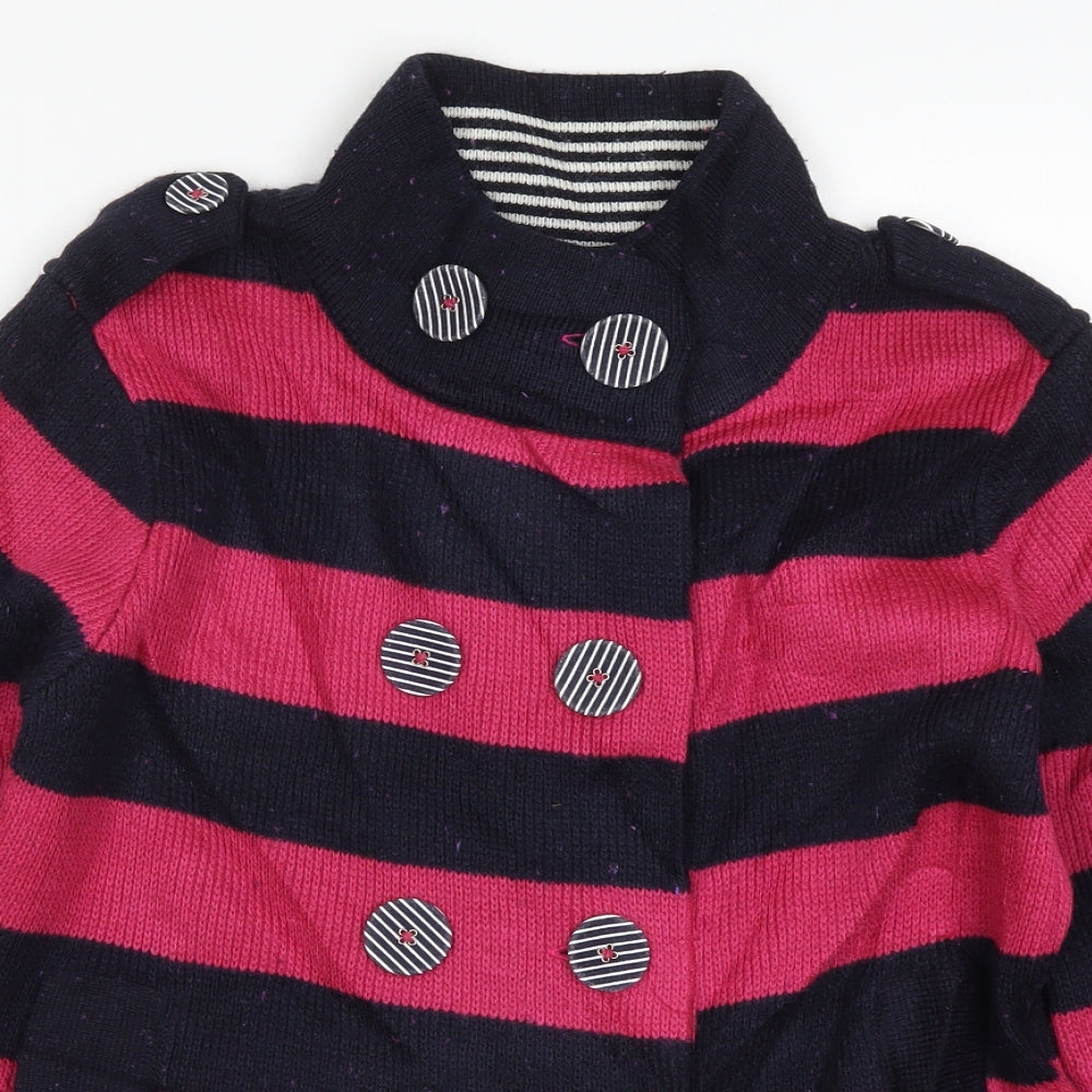 Marks and Spencer Womens Pink Striped  Jacket Coatigan Size M