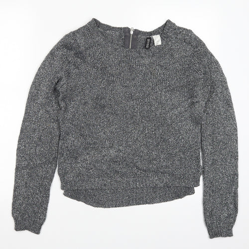 H&M Womens Silver  Knit Pullover Jumper Size 6