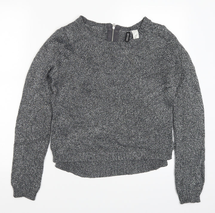 H&M Womens Silver  Knit Pullover Jumper Size 6