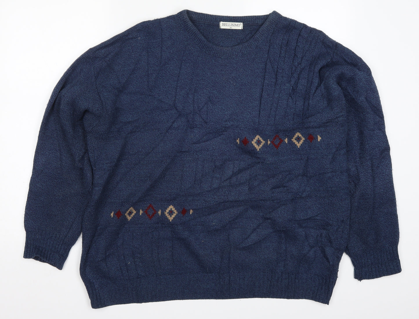 Bellisimo Mens Blue   Pullover Jumper Size XL  - Abstract