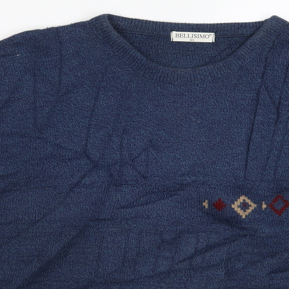 Bellisimo Mens Blue   Pullover Jumper Size XL  - Abstract