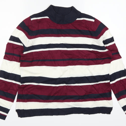 Papaya Womens Blue Striped  Pullover Jumper Size 14  - Burgundy