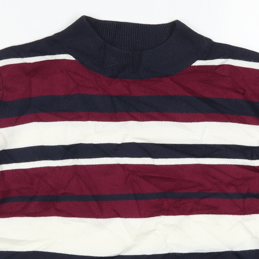 Papaya Womens Blue Striped  Pullover Jumper Size 14  - Burgundy